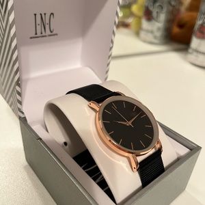 I.N.C Black and gold watch